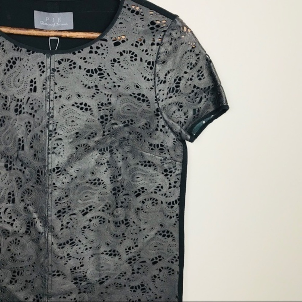 PJK Patterson J. Kincaid Leather Cutout Top - Picture 4 of 7